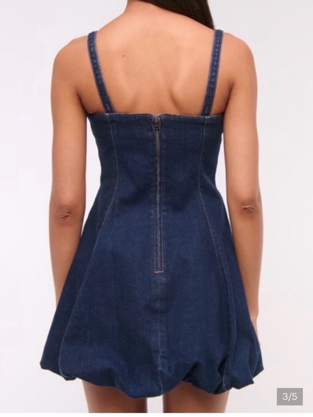 Abercrombie & Fitch bubble hem denim dress - Picture 3 of 15